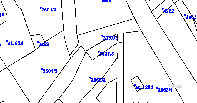Parcela st. 3337/5 v KÚ Mikulovice u Jeseníka, Katastrální mapa