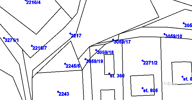 Parcela st. 3059/18 v KÚ Mikulovice u Jeseníka, Katastrální mapa