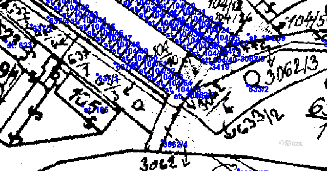 Parcela st. 104/55 v KÚ Mikulovice u Jeseníka, Katastrální mapa