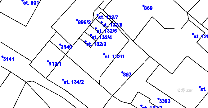 Parcela st. 132/1 v KÚ Mikulovice u Jeseníka, Katastrální mapa
