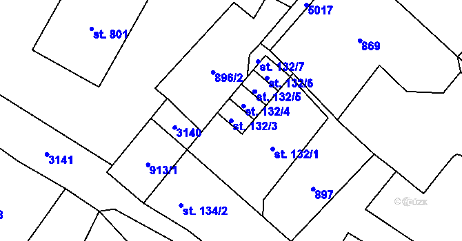 Parcela st. 132/3 v KÚ Mikulovice u Jeseníka, Katastrální mapa