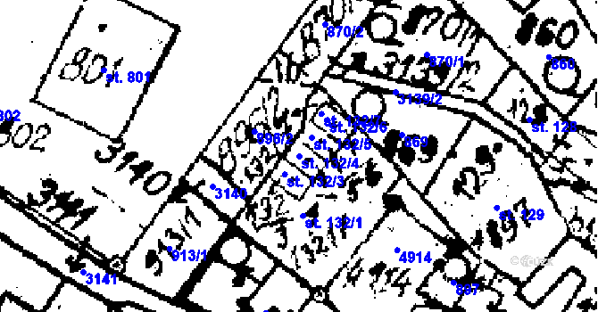 Parcela st. 132/4 v KÚ Mikulovice u Jeseníka, Katastrální mapa
