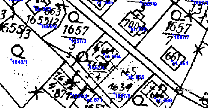 Parcela st. 664 v KÚ Mikulovice u Jeseníka, Katastrální mapa