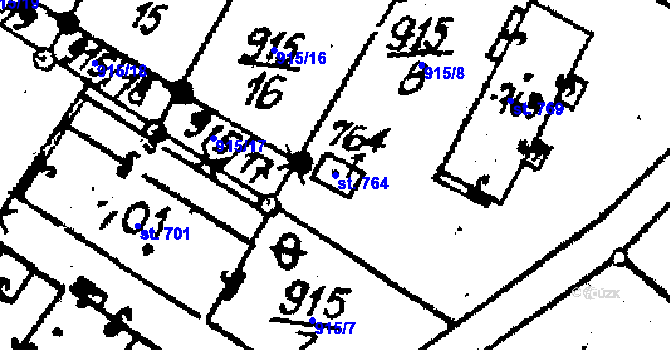Parcela st. 764 v KÚ Mikulovice u Jeseníka, Katastrální mapa