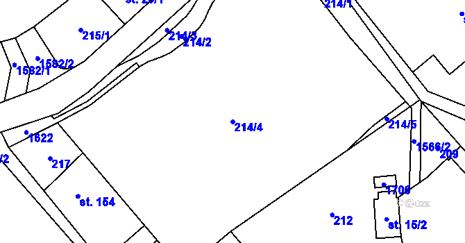 Parcela st. 214/4 v KÚ Široký Brod, Katastrální mapa