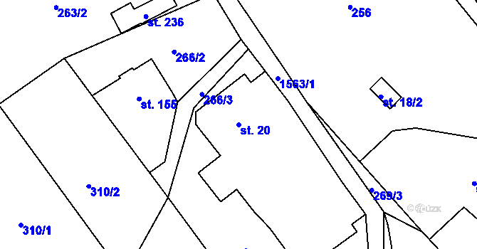 Parcela st. 20 v KÚ Široký Brod, Katastrální mapa