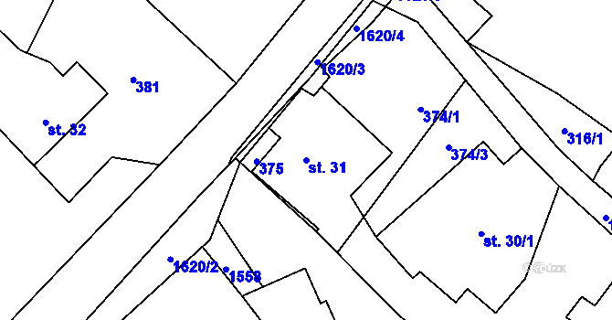 Parcela st. 31 v KÚ Široký Brod, Katastrální mapa