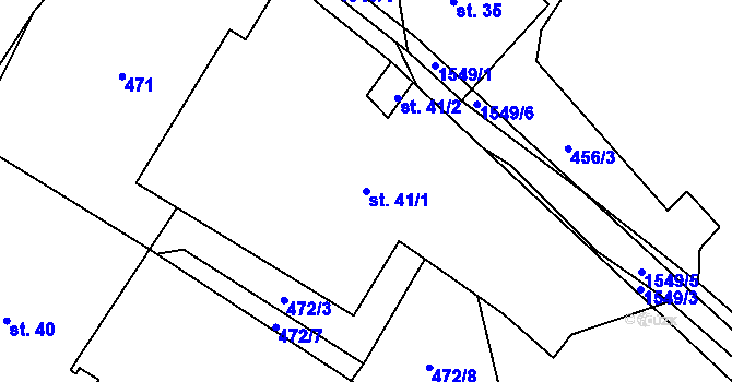 Parcela st. 41/1 v KÚ Široký Brod, Katastrální mapa