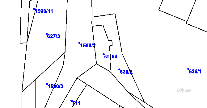 Parcela st. 64 v KÚ Široký Brod, Katastrální mapa