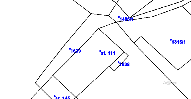 Parcela st. 111 v KÚ Široký Brod, Katastrální mapa