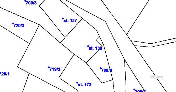 Parcela st. 138 v KÚ Široký Brod, Katastrální mapa