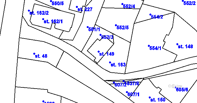 Parcela st. 149 v KÚ Široký Brod, Katastrální mapa