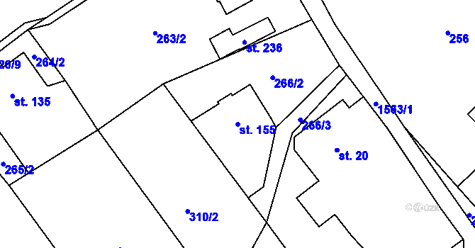 Parcela st. 155 v KÚ Široký Brod, Katastrální mapa