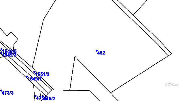 Parcela st. 452 v KÚ Široký Brod, Katastrální mapa