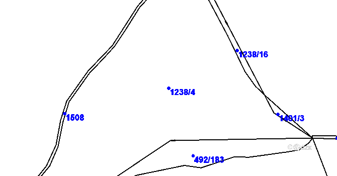 Parcela st. 1238/4 v KÚ Široký Brod, Katastrální mapa