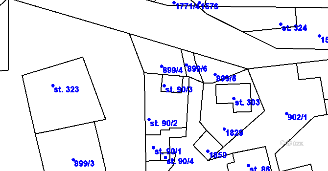 Parcela st. 90/3 v KÚ Mikulůvka, Katastrální mapa