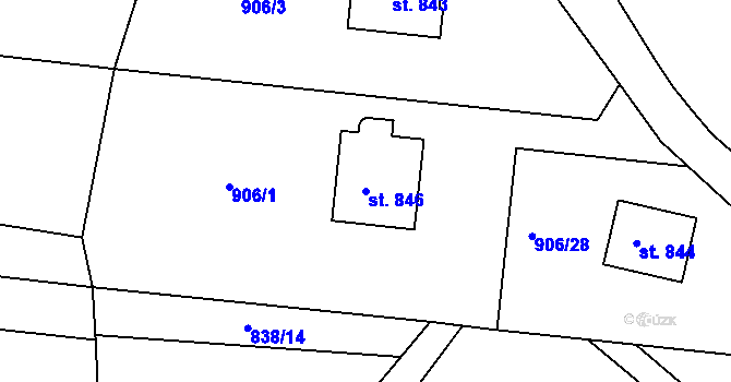 Parcela st. 846 v KÚ Mikulůvka, Katastrální mapa
