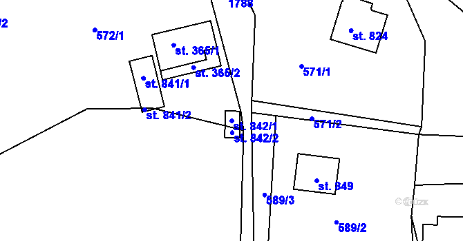 Parcela st. 842/1 v KÚ Mikulůvka, Katastrální mapa