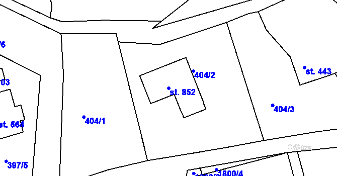 Parcela st. 852 v KÚ Mikulůvka, Katastrální mapa
