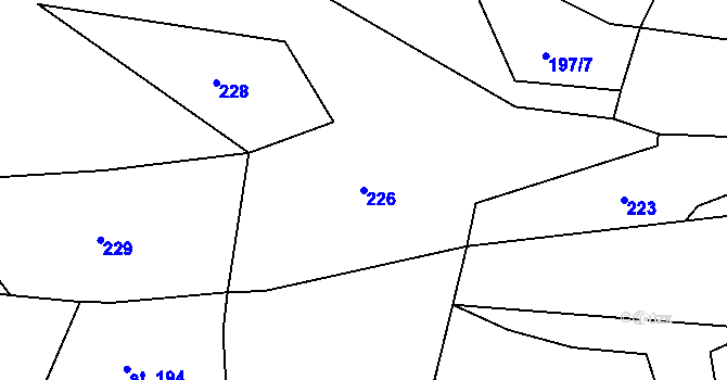 Parcela st. 226 v KÚ Mikulůvka, Katastrální mapa