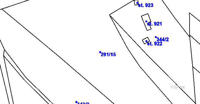 Parcela st. 291/15 v KÚ Mikulůvka, Katastrální mapa