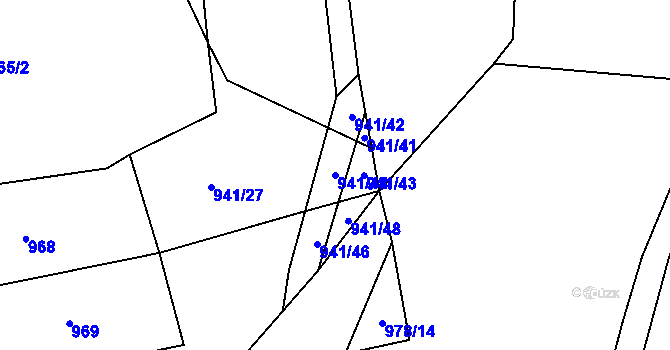 Parcela st. 941/44 v KÚ Mikulůvka, Katastrální mapa