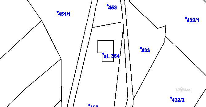 Parcela st. 364 v KÚ Mikulůvka, Katastrální mapa