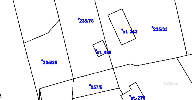 Parcela st. 439 v KÚ Mikulůvka, Katastrální mapa