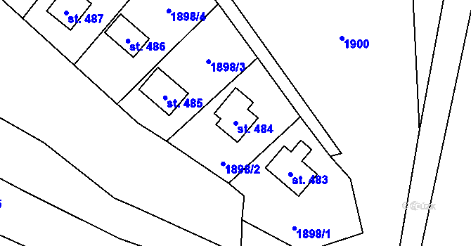 Parcela st. 484 v KÚ Mikulůvka, Katastrální mapa