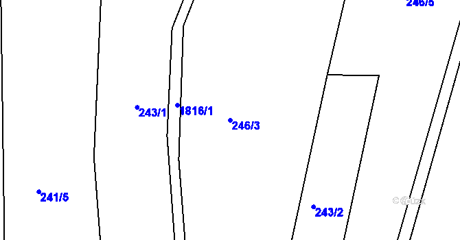 Parcela st. 246/3 v KÚ Mikulůvka, Katastrální mapa