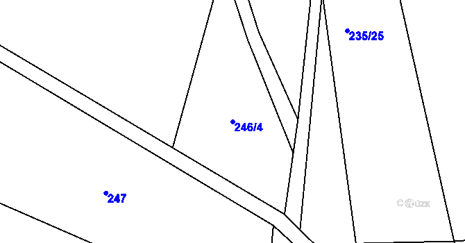 Parcela st. 246/4 v KÚ Mikulůvka, Katastrální mapa