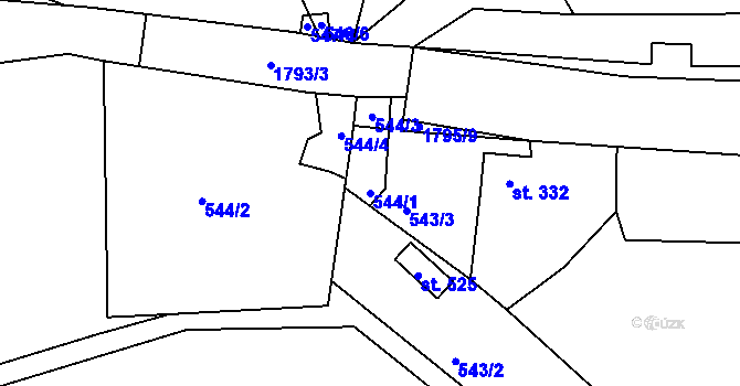 Parcela st. 544/1 v KÚ Mikulůvka, Katastrální mapa