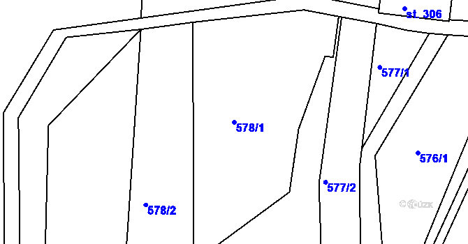 Parcela st. 578/1 v KÚ Mikulůvka, Katastrální mapa