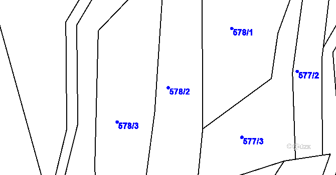 Parcela st. 578/2 v KÚ Mikulůvka, Katastrální mapa