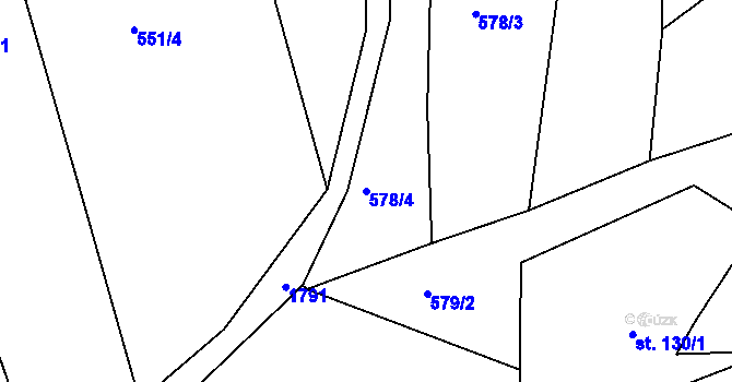 Parcela st. 578/4 v KÚ Mikulůvka, Katastrální mapa