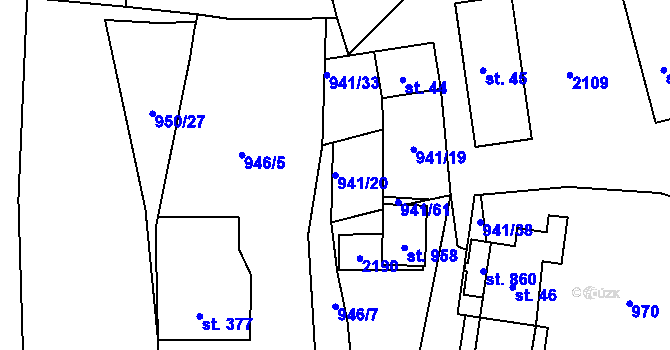 Parcela st. 941/20 v KÚ Mikulůvka, Katastrální mapa