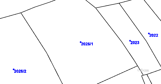 Parcela st. 2026/1 v KÚ Mikulůvka, Katastrální mapa