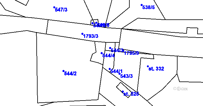 Parcela st. 544/4 v KÚ Mikulůvka, Katastrální mapa