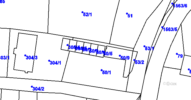 Parcela st. 50/4 v KÚ Milavče, Katastrální mapa