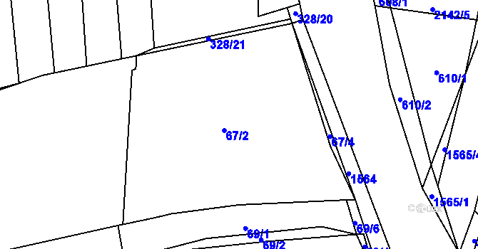 Parcela st. 68 v KÚ Milavče, Katastrální mapa