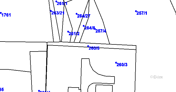 Parcela st. 260/5 v KÚ Milavče, Katastrální mapa