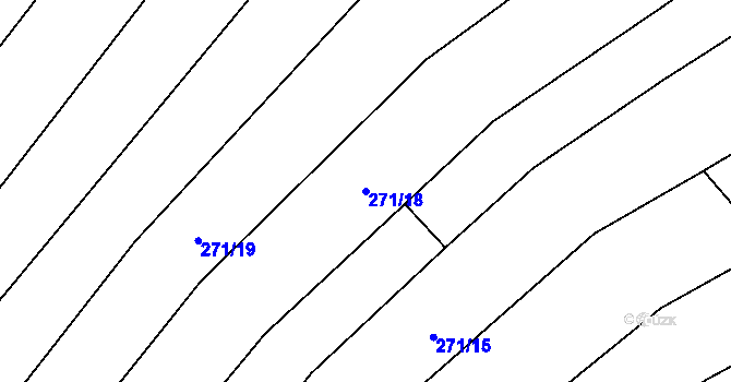 Parcela st. 271/18 v KÚ Milavče, Katastrální mapa
