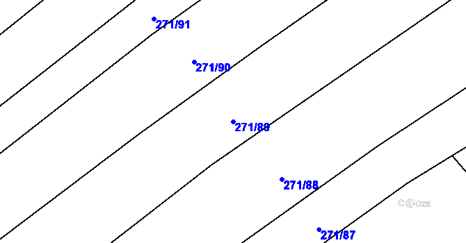 Parcela st. 271/89 v KÚ Milavče, Katastrální mapa