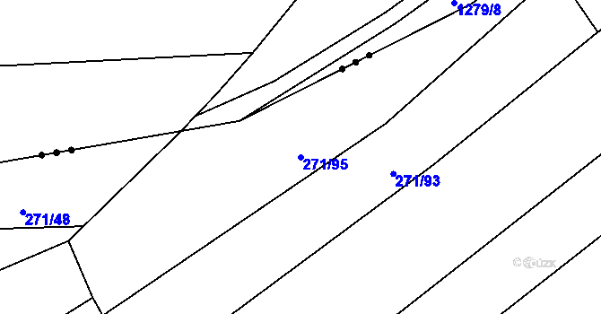 Parcela st. 271/95 v KÚ Milavče, Katastrální mapa