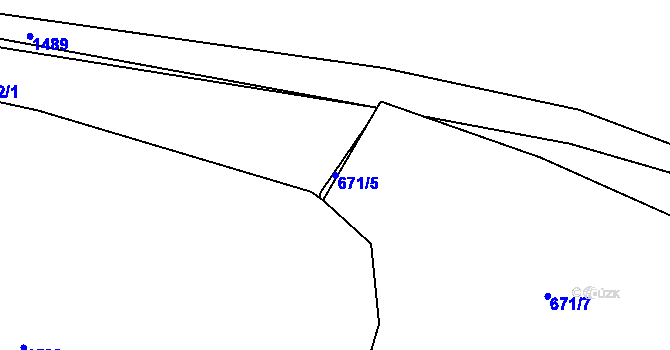 Parcela st. 671/5 v KÚ Milavče, Katastrální mapa