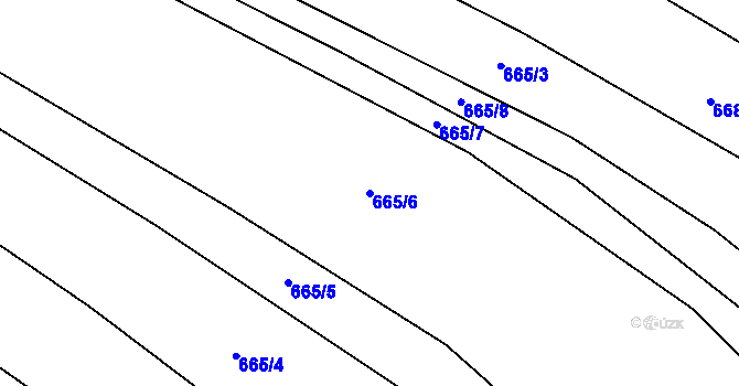 Parcela st. 665/6 v KÚ Milavče, Katastrální mapa