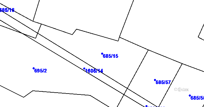 Parcela st. 685/15 v KÚ Milavče, Katastrální mapa