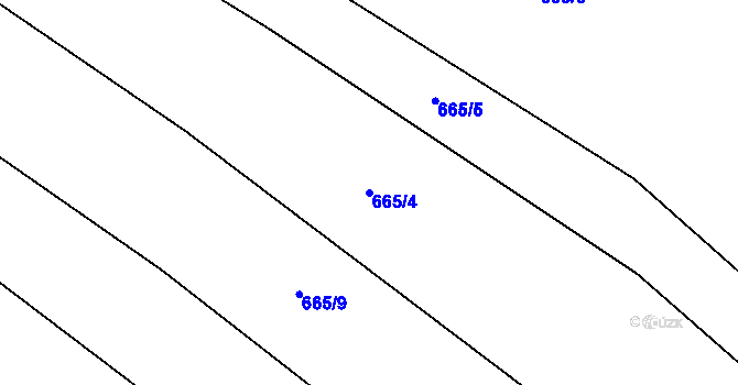 Parcela st. 665/4 v KÚ Milavče, Katastrální mapa