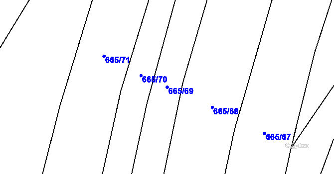 Parcela st. 665/69 v KÚ Milavče, Katastrální mapa
