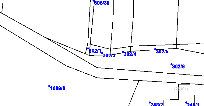 Parcela st. 302/3 v KÚ Milavče, Katastrální mapa